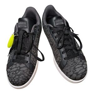 Adidas Black Sneakers with Textured Design and White Sole